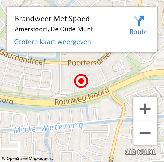 Locatie op kaart van de 112 melding: Brandweer Met Spoed Naar Amersfoort, De Oude Munt op 22 december 2022 10:17