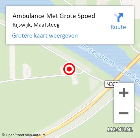 Locatie op kaart van de 112 melding: Ambulance Met Grote Spoed Naar Rijswijk, Maatsteeg op 9 augustus 2014 11:06