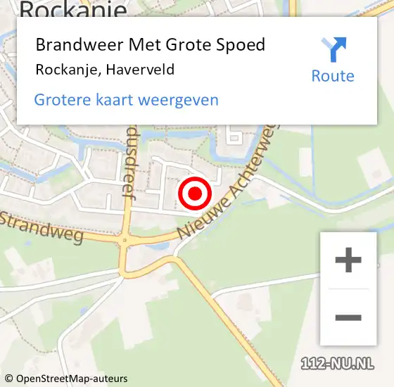 Locatie op kaart van de 112 melding: Brandweer Met Grote Spoed Naar Rockanje, Haverveld op 22 december 2022 12:00