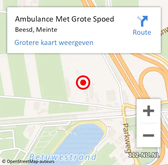 Locatie op kaart van de 112 melding: Ambulance Met Grote Spoed Naar Beesd, Meinte op 22 december 2022 12:25