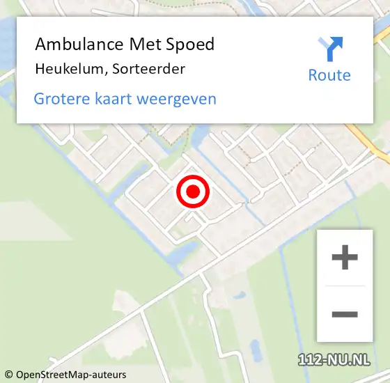 Locatie op kaart van de 112 melding: Ambulance Met Spoed Naar Heukelum, Sorteerder op 22 december 2022 12:36