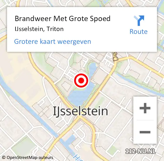 Locatie op kaart van de 112 melding: Brandweer Met Grote Spoed Naar IJsselstein, Triton op 22 december 2022 12:50