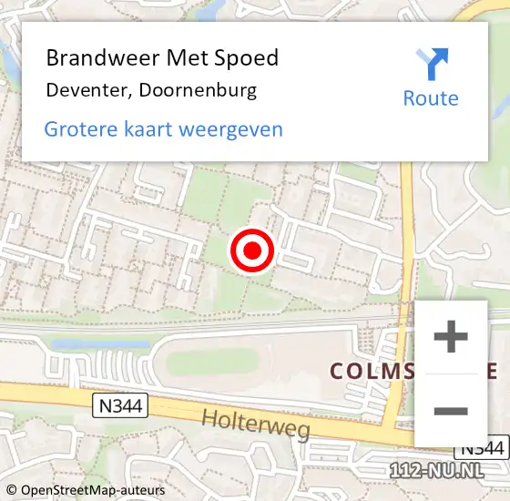 Locatie op kaart van de 112 melding: Brandweer Met Spoed Naar Deventer, Doornenburg op 22 december 2022 14:22