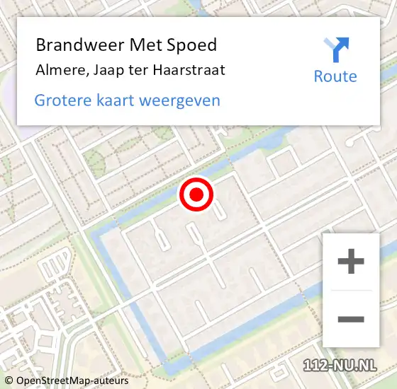 Locatie op kaart van de 112 melding: Brandweer Met Spoed Naar Almere, Jaap ter Haarstraat op 22 december 2022 15:06