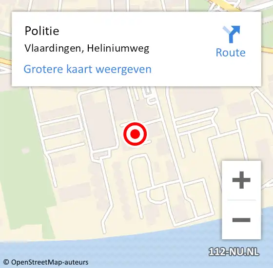 Locatie op kaart van de 112 melding: Politie Vlaardingen, Heliniumweg op 22 december 2022 15:24