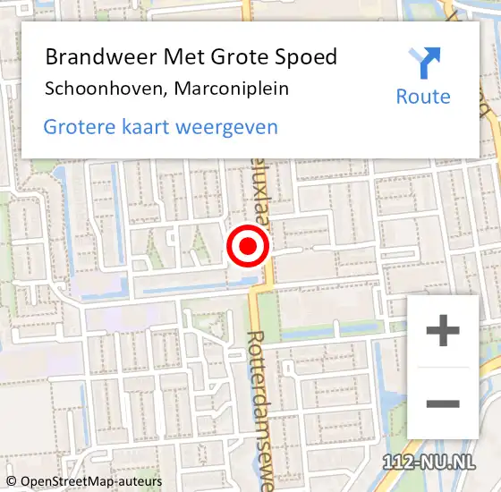 Locatie op kaart van de 112 melding: Brandweer Met Grote Spoed Naar Schoonhoven, Marconiplein op 22 december 2022 15:41