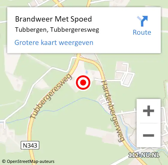 Locatie op kaart van de 112 melding: Brandweer Met Spoed Naar Tubbergen, Tubbergeresweg op 22 december 2022 16:01