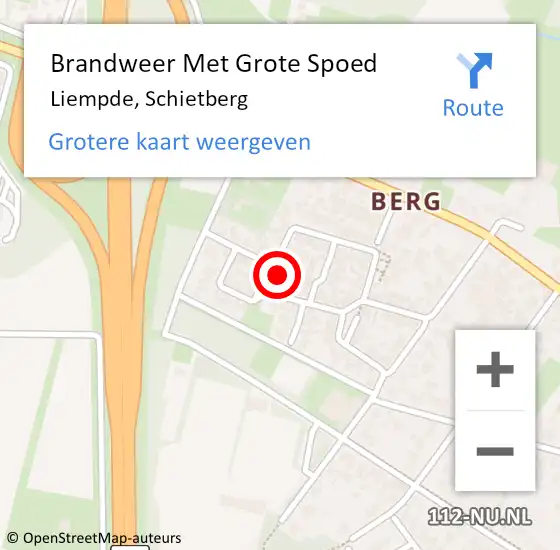 Locatie op kaart van de 112 melding: Brandweer Met Grote Spoed Naar Liempde, Schietberg op 22 december 2022 16:27