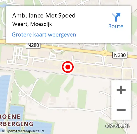 Locatie op kaart van de 112 melding: Ambulance Met Spoed Naar Weert, Moesdijk op 22 december 2022 17:34