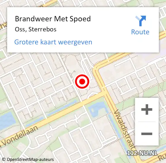 Locatie op kaart van de 112 melding: Brandweer Met Spoed Naar Oss, Sterrebos op 22 december 2022 18:00