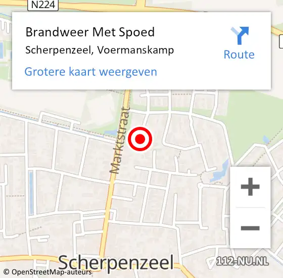 Locatie op kaart van de 112 melding: Brandweer Met Spoed Naar Scherpenzeel, Voermanskamp op 22 december 2022 18:49