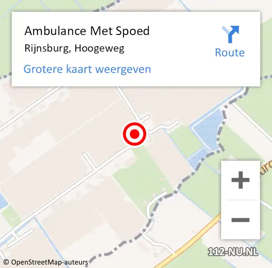 Locatie op kaart van de 112 melding: Ambulance Met Spoed Naar Rijnsburg, Hoogeweg op 22 december 2022 20:49