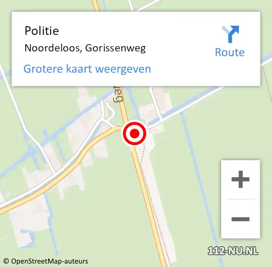 Locatie op kaart van de 112 melding: Politie Noordeloos, Gorissenweg op 22 december 2022 21:43