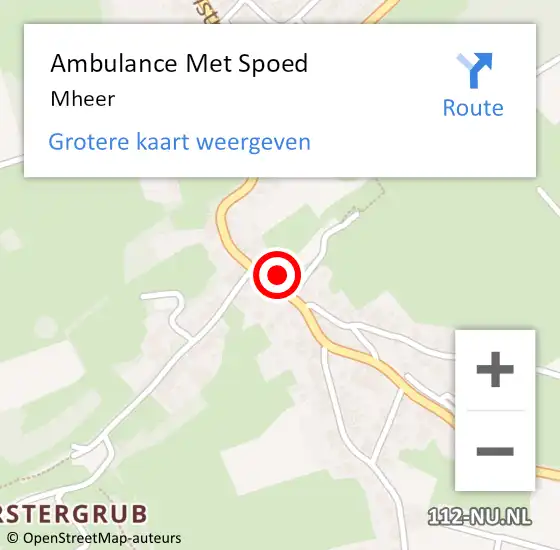 Locatie op kaart van de 112 melding: Ambulance Met Spoed Naar Mheer op 9 augustus 2014 12:27