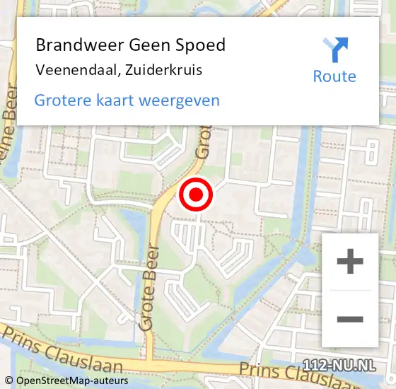 Locatie op kaart van de 112 melding: Brandweer Geen Spoed Naar Veenendaal, Zuiderkruis op 22 december 2022 22:20