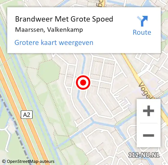 Locatie op kaart van de 112 melding: Brandweer Met Grote Spoed Naar Maarssen, Valkenkamp op 23 december 2022 00:38