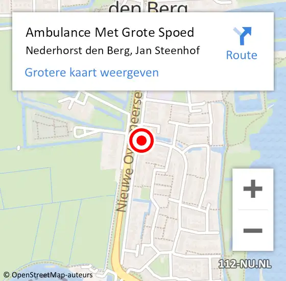 Locatie op kaart van de 112 melding: Ambulance Met Grote Spoed Naar Nederhorst den Berg, G Hendrik Breitnerln op 9 augustus 2014 13:03