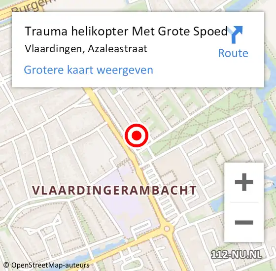 Locatie op kaart van de 112 melding: Trauma helikopter Met Grote Spoed Naar Vlaardingen, Azaleastraat op 23 december 2022 08:17