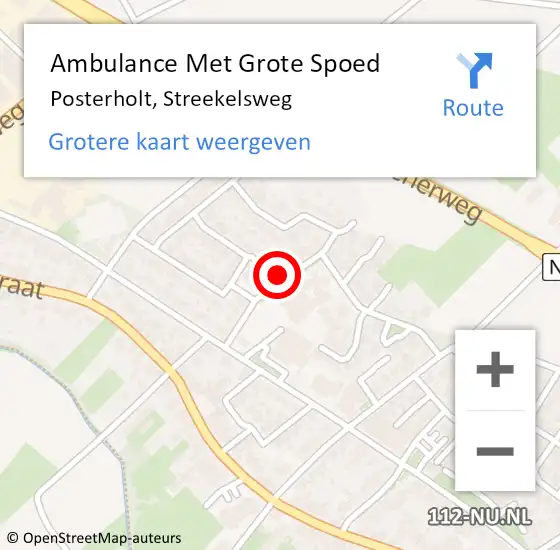 Locatie op kaart van de 112 melding: Ambulance Met Grote Spoed Naar Posterholt, Streekelsweg op 23 december 2022 08:52