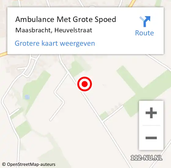 Locatie op kaart van de 112 melding: Ambulance Met Grote Spoed Naar Maasbracht, Heuvelstraat op 23 december 2022 09:17