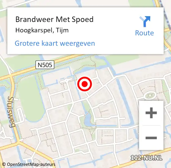 Locatie op kaart van de 112 melding: Brandweer Met Spoed Naar Hoogkarspel, Tijm op 23 december 2022 09:45