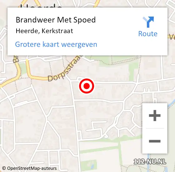 Locatie op kaart van de 112 melding: Brandweer Met Spoed Naar Heerde, Kerkstraat op 9 augustus 2014 13:20