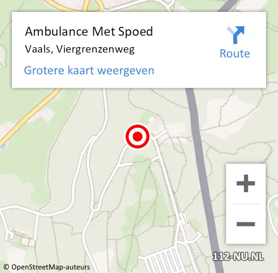 Locatie op kaart van de 112 melding: Ambulance Met Spoed Naar Vaals, Viergrenzenweg op 9 augustus 2014 13:36