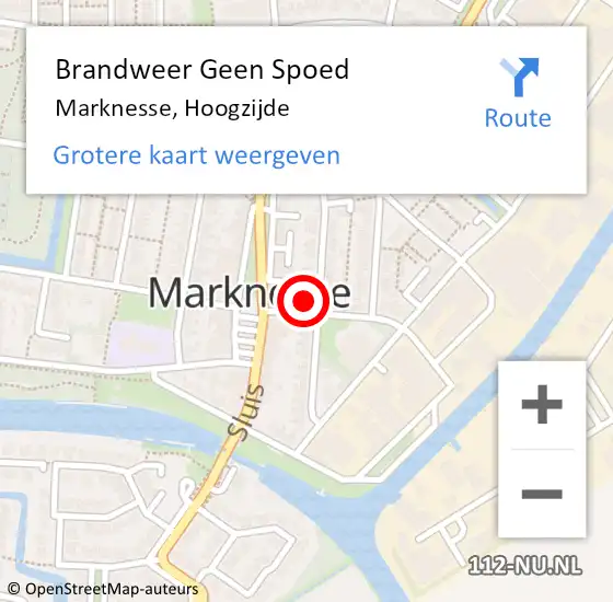 Locatie op kaart van de 112 melding: Brandweer Geen Spoed Naar Marknesse, Hoogzijde op 23 december 2022 13:02