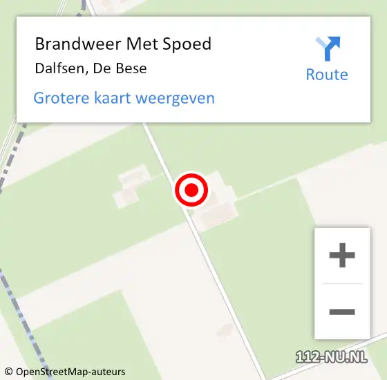 Locatie op kaart van de 112 melding: Brandweer Met Spoed Naar Dalfsen, De Bese op 23 december 2022 13:06