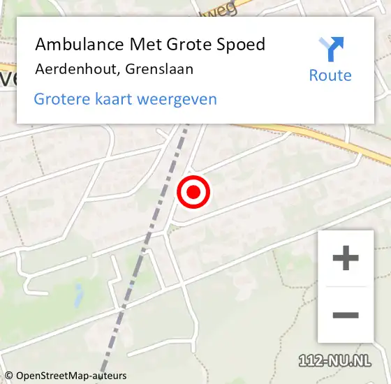 Locatie op kaart van de 112 melding: Ambulance Met Grote Spoed Naar Aerdenhout, Grenslaan op 23 december 2022 13:39