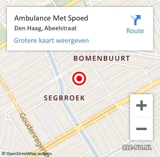 Locatie op kaart van de 112 melding: Ambulance Met Spoed Naar Monster, Abeelstraat op 23 december 2022 14:17