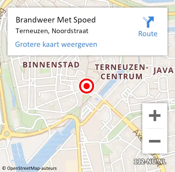 Locatie op kaart van de 112 melding: Brandweer Met Spoed Naar Terneuzen, Noordstraat op 23 december 2022 15:16