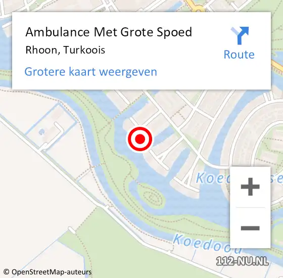 Locatie op kaart van de 112 melding: Ambulance Met Grote Spoed Naar Rhoon, Turkoois op 23 december 2022 15:26