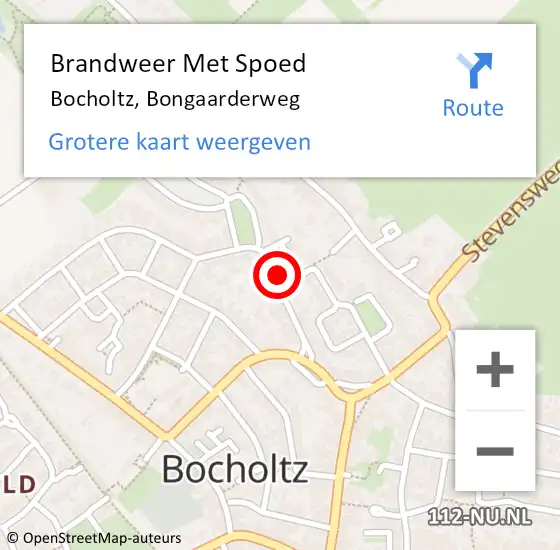 Locatie op kaart van de 112 melding: Brandweer Met Spoed Naar Bocholtz, Bongaarderweg op 23 december 2022 15:35