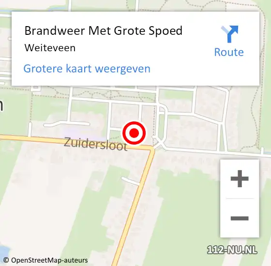 Locatie op kaart van de 112 melding: Brandweer Met Grote Spoed Naar Weiteveen op 9 augustus 2014 14:00