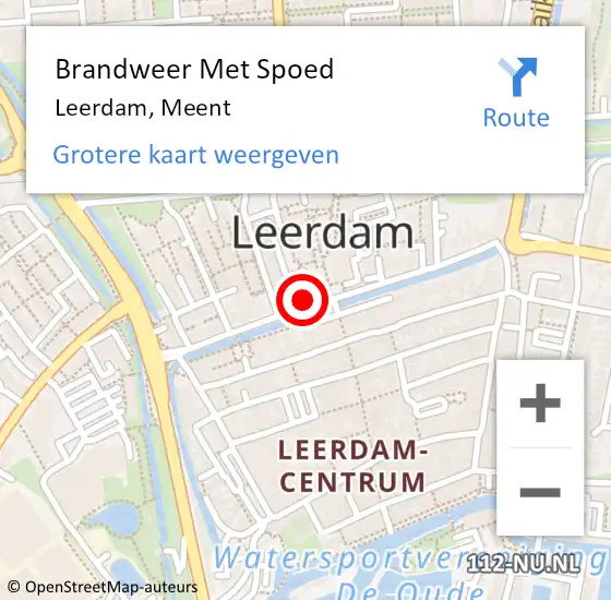 Locatie op kaart van de 112 melding: Brandweer Met Spoed Naar Leerdam, Meent op 23 december 2022 15:59