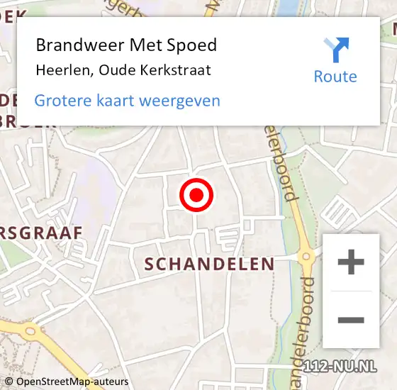 Locatie op kaart van de 112 melding: Brandweer Met Spoed Naar Heerlen, Oude Kerkstraat op 23 december 2022 16:25