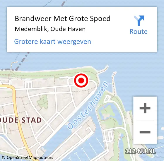 Locatie op kaart van de 112 melding: Brandweer Met Grote Spoed Naar Medemblik, Oude Haven op 23 december 2022 16:43