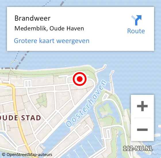 Locatie op kaart van de 112 melding: Brandweer Medemblik, Oude Haven op 23 december 2022 16:48