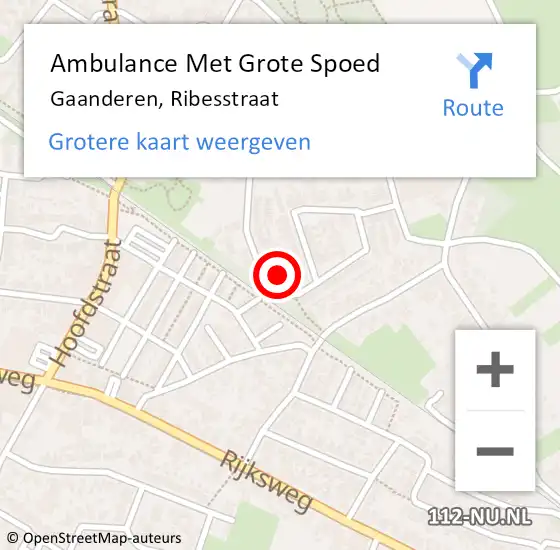 Locatie op kaart van de 112 melding: Ambulance Met Grote Spoed Naar Gaanderen, Ribesstraat op 23 december 2022 16:51