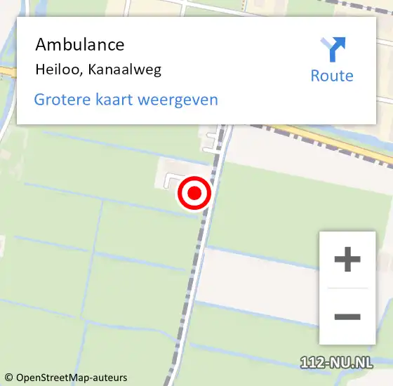 Locatie op kaart van de 112 melding: Ambulance Heiloo, Kanaalweg op 23 december 2022 17:24