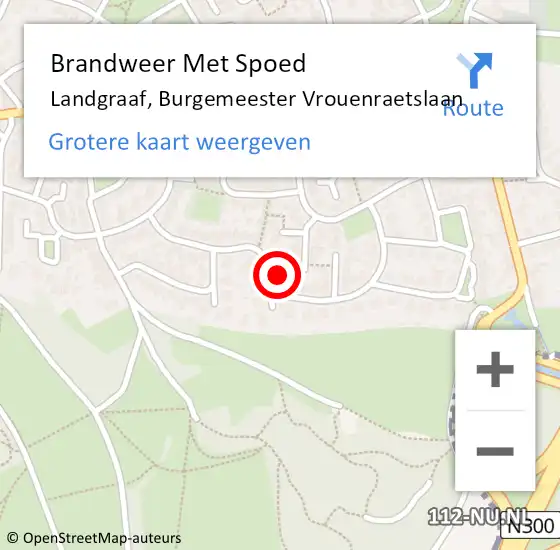 Locatie op kaart van de 112 melding: Brandweer Met Spoed Naar Landgraaf, Burgemeester Vrouenraetslaan op 23 december 2022 18:01