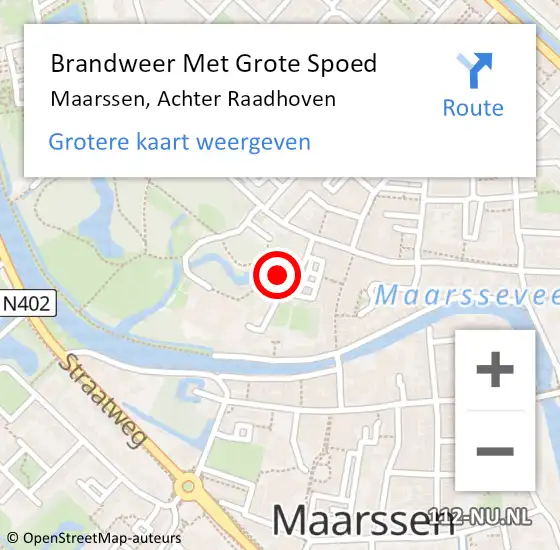 Locatie op kaart van de 112 melding: Brandweer Met Grote Spoed Naar Maarssen, Achter Raadhoven op 23 december 2022 18:07