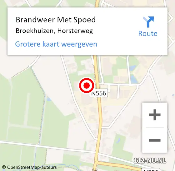 Locatie op kaart van de 112 melding: Brandweer Met Spoed Naar Broekhuizen, Horsterweg op 23 december 2022 19:23