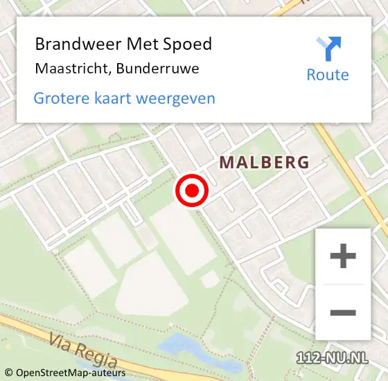 Locatie op kaart van de 112 melding: Brandweer Met Spoed Naar Maastricht, Bunderruwe op 23 december 2022 20:01