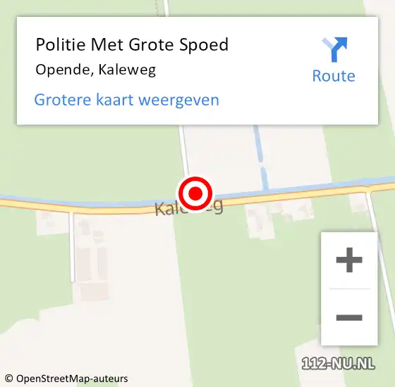 Locatie op kaart van de 112 melding: Politie Met Grote Spoed Naar Opende, Kaleweg op 23 december 2022 20:47