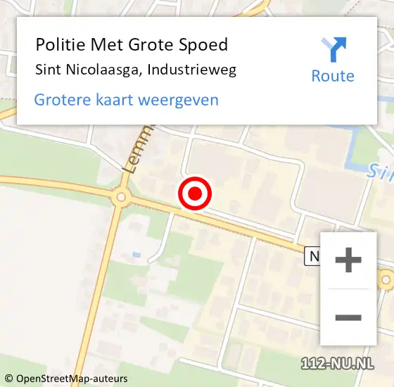 Locatie op kaart van de 112 melding: Politie Met Grote Spoed Naar Sint Nicolaasga, Industrieweg op 23 december 2022 20:49