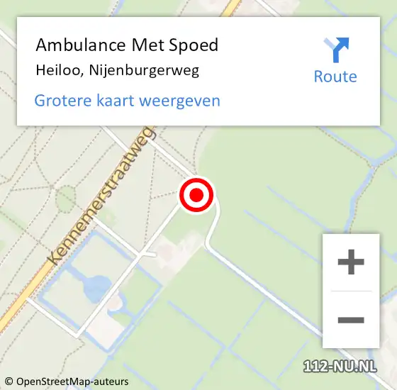 Locatie op kaart van de 112 melding: Ambulance Met Spoed Naar Heiloo, Nijenburgerweg op 23 december 2022 22:37