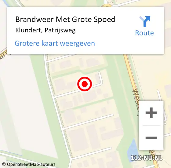 Locatie op kaart van de 112 melding: Brandweer Met Grote Spoed Naar Klundert, Patrijsweg op 23 december 2022 22:45