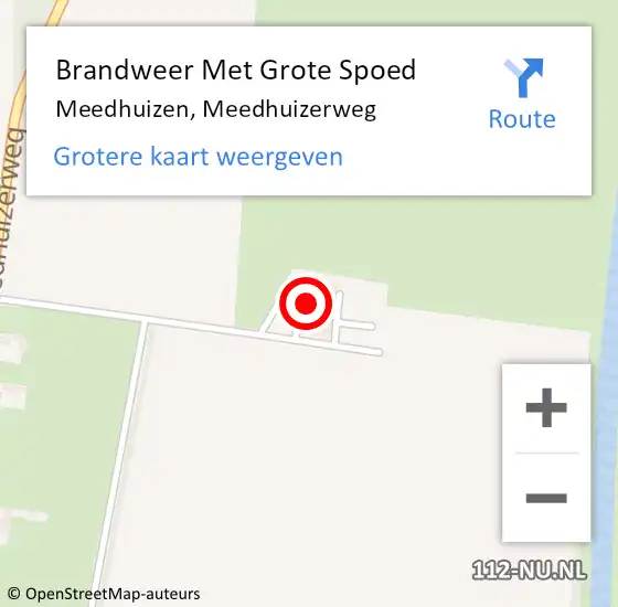 Locatie op kaart van de 112 melding: Brandweer Met Grote Spoed Naar Meedhuizen, Meedhuizerweg op 23 december 2022 23:03